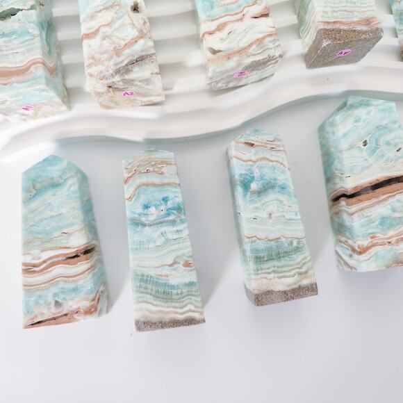 Blue Aragonite Tower Point Communication Crystal - Picture 5 of 10